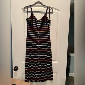 LOFT spaghetti strap stripped maxi dress
